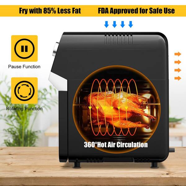 Costway 19 qt. White Air Fryer Oven with Dehydrator Rotisserie