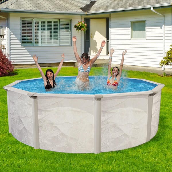 Independence 21 ft. Round 52 in. Deep Hard Sided Above Ground Deluxe Pool Package