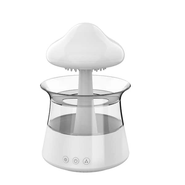 0.1 Gallon Plastic(ABS) Cool Mist Humidifier with Rain Sounds and Night Light, Mushroom Design Sleep Aid