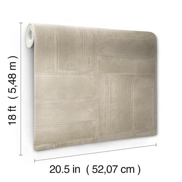 Unbranded Taupe Dimensional Square Plaster Peel and Stick Wallpaper