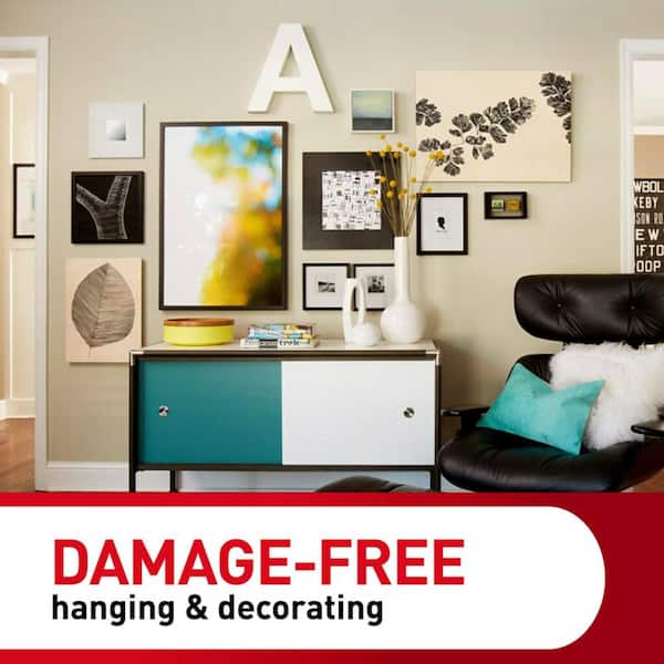 Amaxiu Large Picture Hanging Strips, Heavy Duty Hanger Kit No Damage Poster  Adhesive Strips No Tools Wall Picture Hangers for Decorations 12 White
