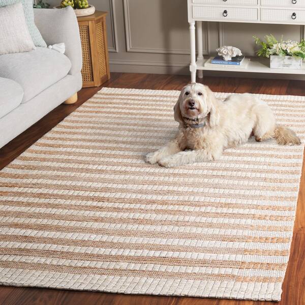 SAFAVIEH Natural Fiber 8 ft. x 10 ft. Natural/Ivory Striped Area