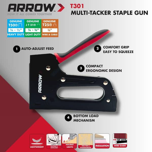 Arrow Fastener T55C E-Z Squeeze Staple Gun – Chrome, Heavy-Duty, Jam-Resistant For DIY & Pro Use