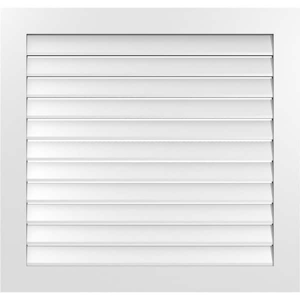 Ekena Millwork 40" x 38" Vertical Surface Mount PVC Gable Vent: Functional with Standard Frame