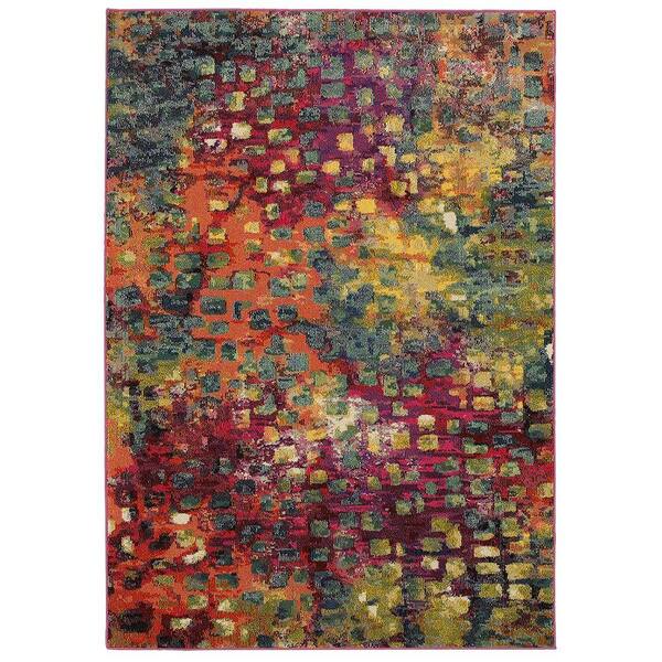 LR Home Jubilee Multi 7 ft. 8 in. x 9 ft. 8 in. Artistic Plush Indoor Area Rug
