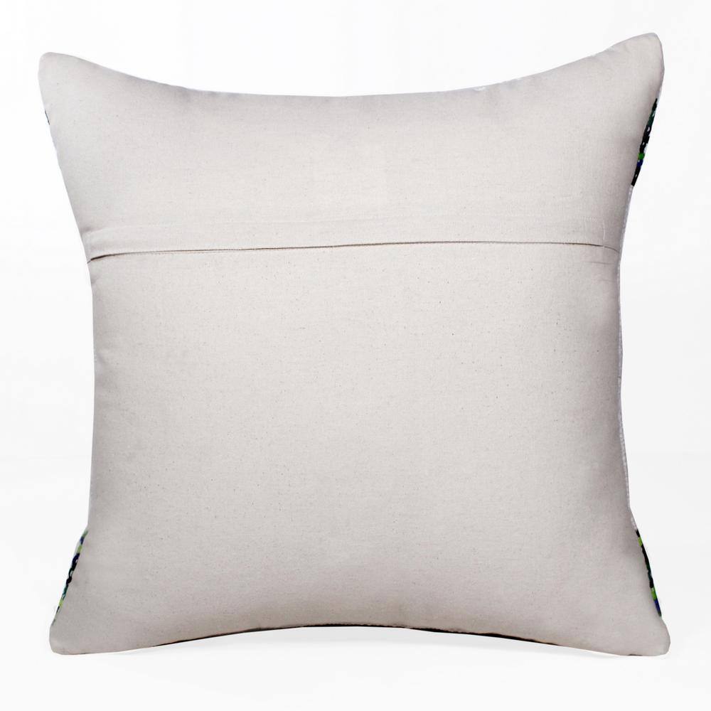 Green Geometric Cotton Blend Square Throw Pillow Set