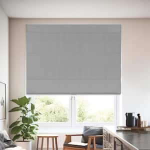 Gray Cordless Room Darkening Privacy Polyester Roman Shade 31 in. W x 64 in. L