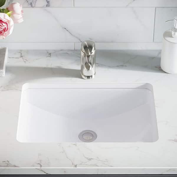 MR Direct 20 3 4 In Undermount Bathroom Sink In White With White   White Mr Direct Undermount Bathroom Sinks U1913w Slw Bn 64 600 