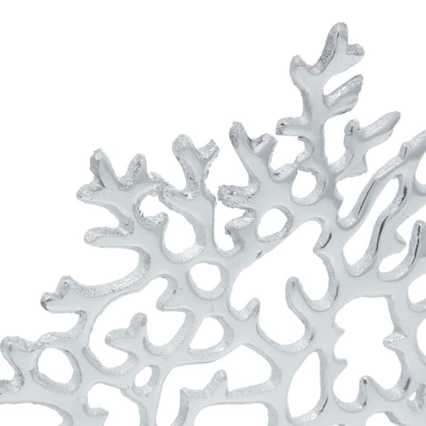 Litton Lane Silver Marble Coral Sculpture 54228 - The Home Depot