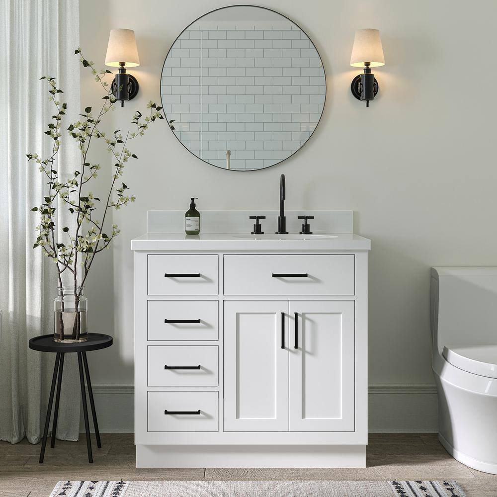 Hepburn 36" White Hardwood Single Freestanding Vanity Cabinet