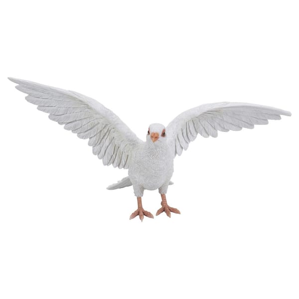 HI-LINE GIFT LTD. White Pigeon Spreads Wings Garden Statue