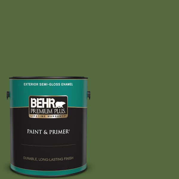 BEHR PREMIUM PLUS 1 gal. #410D-7 Mountain Forest Semi-Gloss Enamel Exterior Paint & Primer
