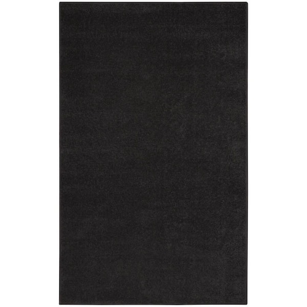 Black 3 ft. x 5 ft. Woven Polypropylene Rectangle Indoor/Outdoor Area Rug