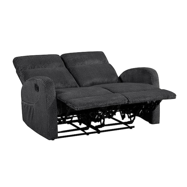 Lazzara Glendale 50 in. W Dark Gray Microfiber Manual Double