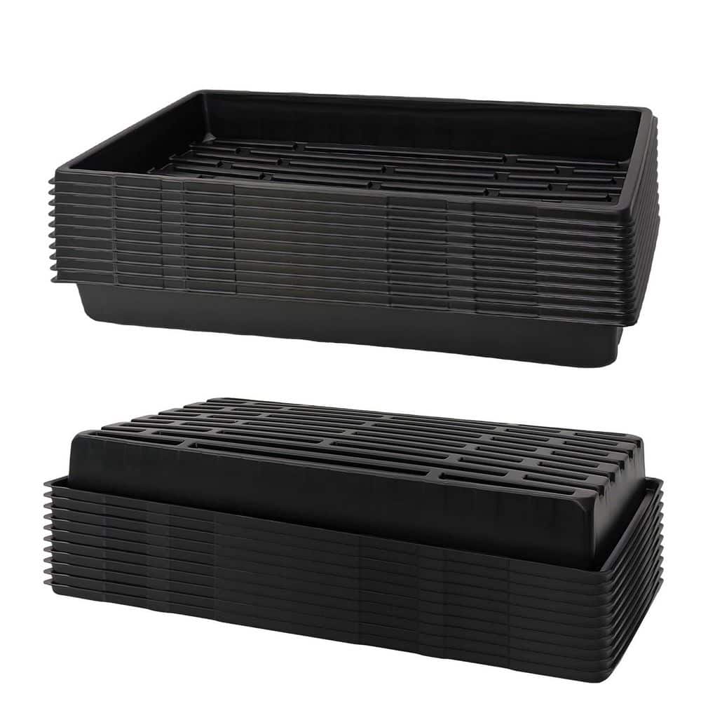 20-Pack Black Indoor/Outdoor 1020 Trays, Seed Starting Trays without Holes, Reusable Propagation Flats for Microgreens price history on PriceWatchPro