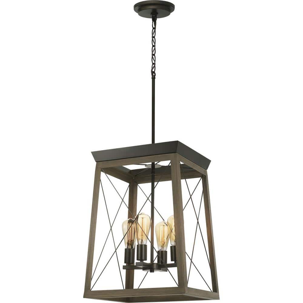 Briarwood Antique Bronze 4-Light Farmhouse Foyer Pendant