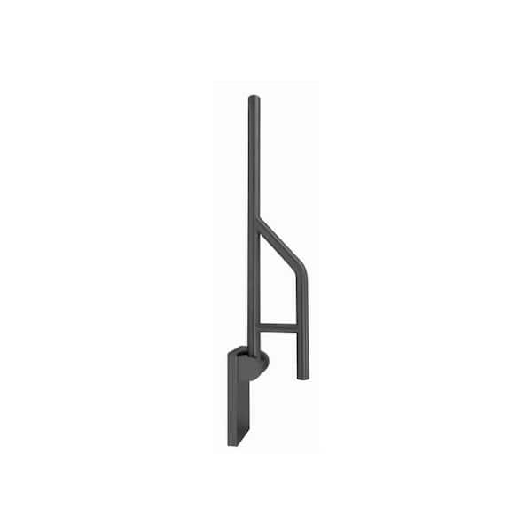 31.5 in x 1.25 in. Swing Up and Fold Down Grab Bar in Matte Black