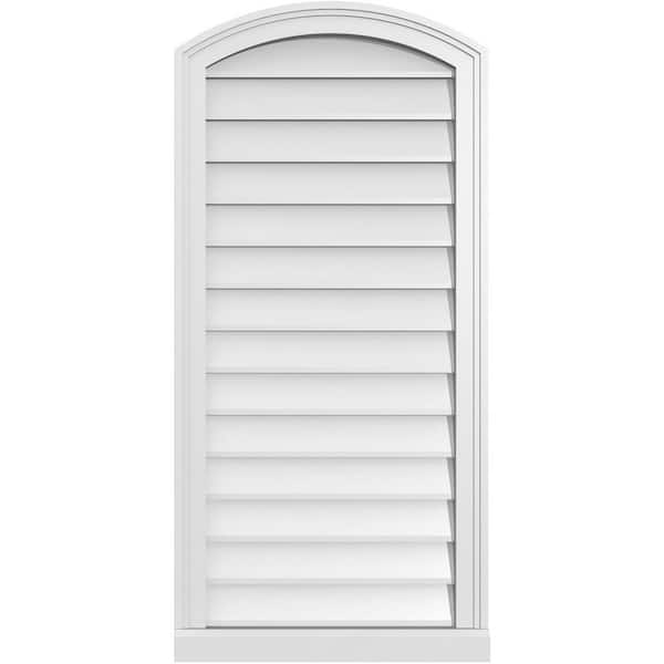 Ekena Millwork 20 in. x 42 in. Arch Top Surface Mount PVC Gable Vent: Functional with Brickmould Sill Frame