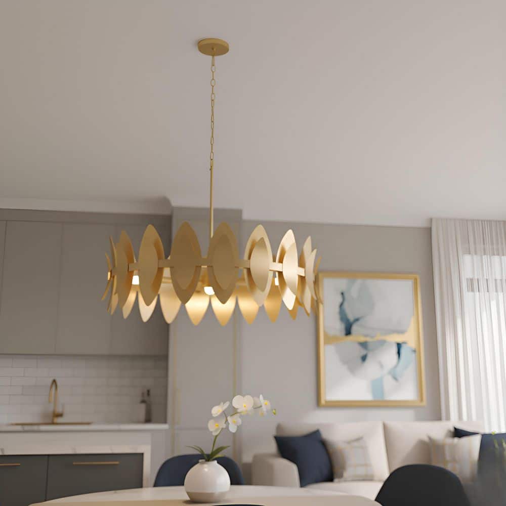 Hayley 60-Watt 6 Light Gold Leaf Pendant Light with Metal Shade price history on PriceWatchPro