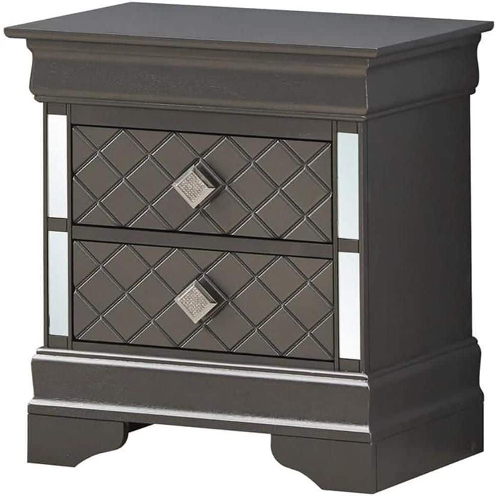 Brown Finish, 2 Drawers Nightstand price history on PriceWatchPro