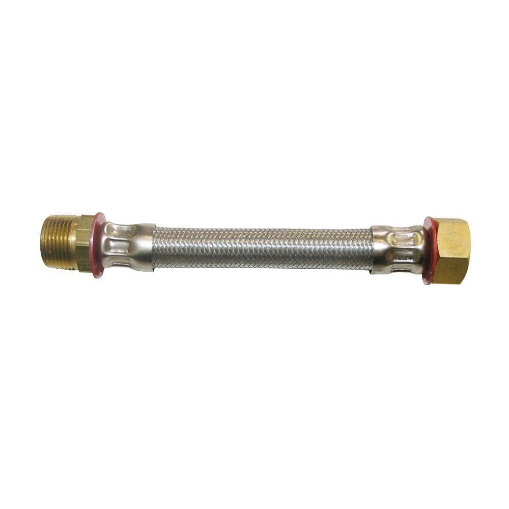 Watts 1 in. x 1 in. x 24 in. Braided Stainless Steel Water Heater Connector BF241 The Home Depot