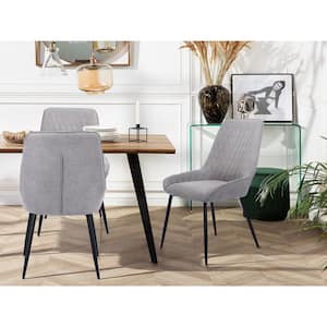 Rabiot Grey Fabric Upholstery Arm Dining Chairs (Set of 2)