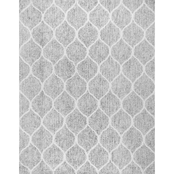 Moroccan Silver/Ivory 10 ft. x 14 ft. Area Rug
