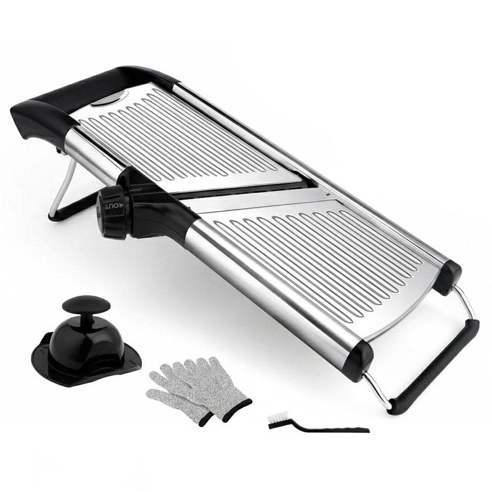 Stainless Steel Adjustable Mandoline Slicer with Cut-Resistant