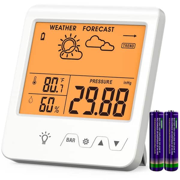OGETFUUR Digital Barometer, Ambient Weather Forecast Clock, Thermometer ...