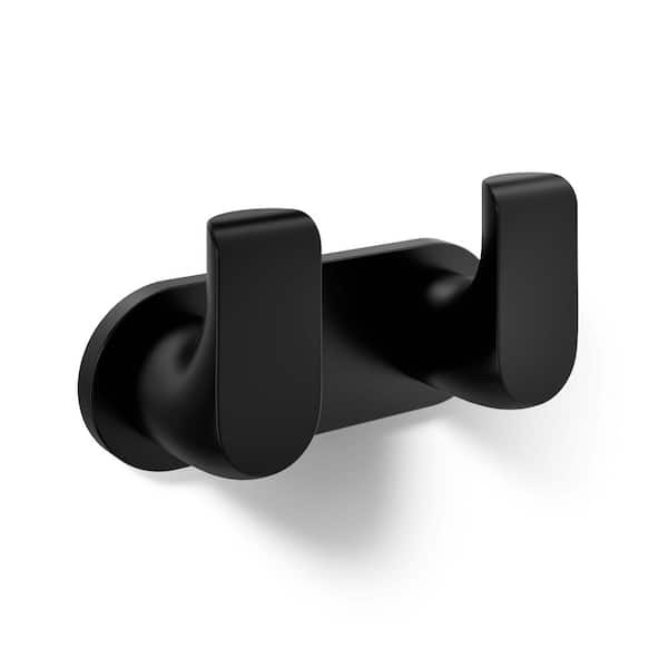Avid Double Robe Hook in Matte Black