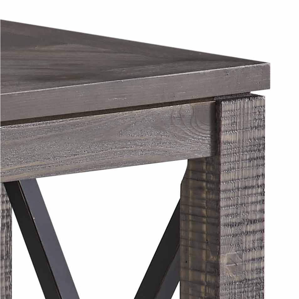 Dexter 48" Brown Wood and Metal Sofa Table with Storage