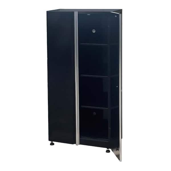 Metal System 36 in. W x 73 in. H x 19 in. D 22-Gauge 3-Shelf Steel Freestanding Cabinet in Black