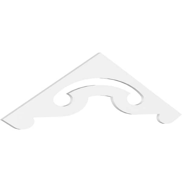 Ekena Millwork 1 in. x 72 in. x 18 in. (6/12) Pitch Northwest Gable Pediment Architectural Grade PVC Moulding