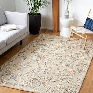 Trace Beige/Gray 4 ft. x 6 ft. Floral Area Rug