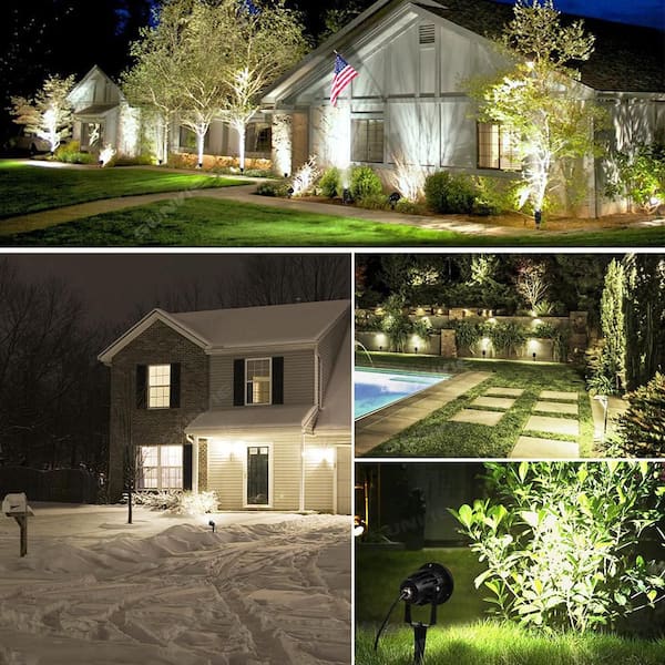 LAVAED 10W LED Landscape Lights – 2-Pack 12V Outdoor Spotlights, 1000LM Warm White, IP65 Waterproof, With Connectors For Yard, Tree, Flag Lighting