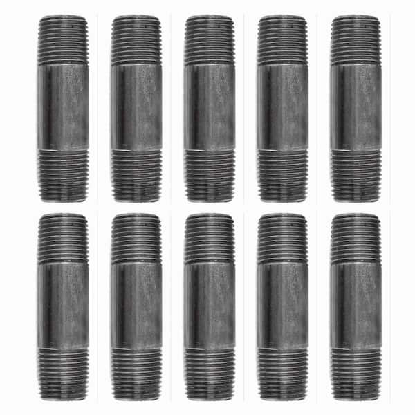 PIPE DECOR 3/8 in. x 3 in. Black Steel Nipple (10-Pack)