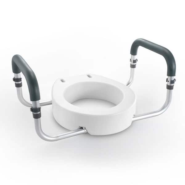 3.5" Raised Toilet Seat: Standard Round Toilet, EVA Padding & 300 lbs Support