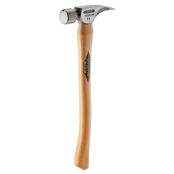 Stiletto 14 Oz. Titanium Smooth Face Hammer with 18 in. Curved Hickory Handle