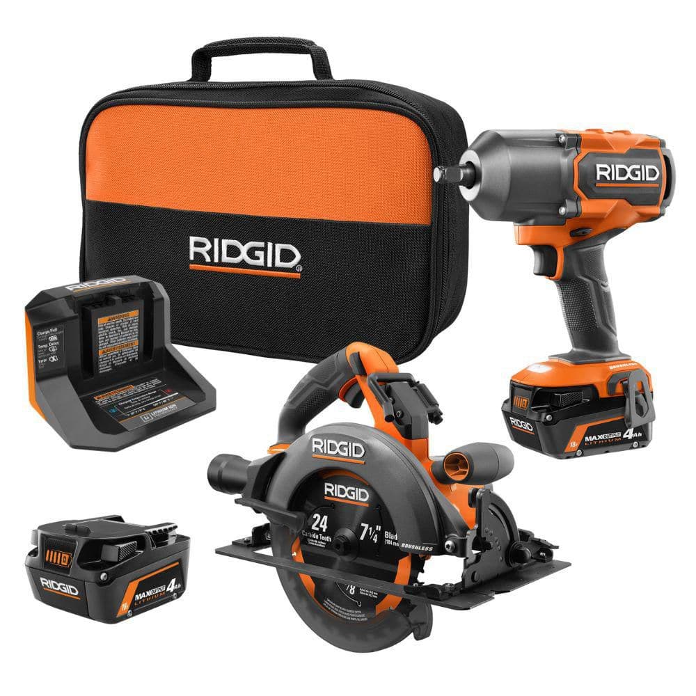 18V Brushless Cordless 4-Mode 1/2 in. High-Torque Impact Wrench Kit w/ (2) 4.0 Ah Batteries, Charger, & Circular Saw price history on PriceWatchPro