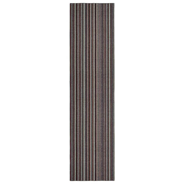 Garland Rug Carnival Stripe Random Multi Color 3 ft. x 12 ft. Runner Rug