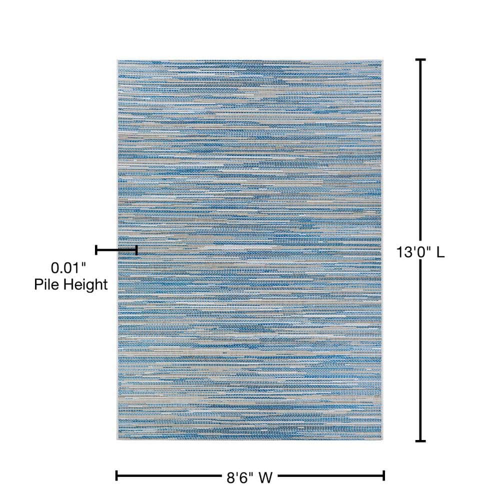 Couristan Monte Carlo Coastal Breeze Ocean-Champagne 8 ft. 6 in. x 13 ft. Indoor/Outdoor Area Rug - 3