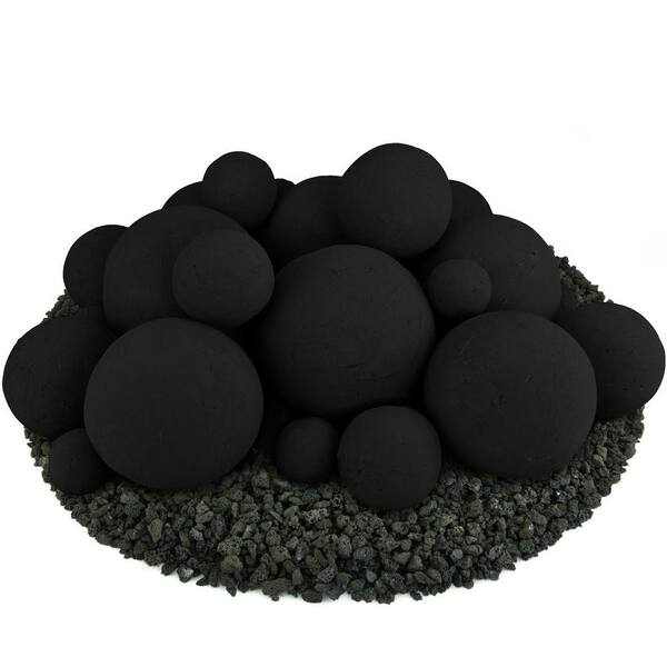 Unbranded Mixed Set of 23 Ceramic Fire Balls in Midnight Black