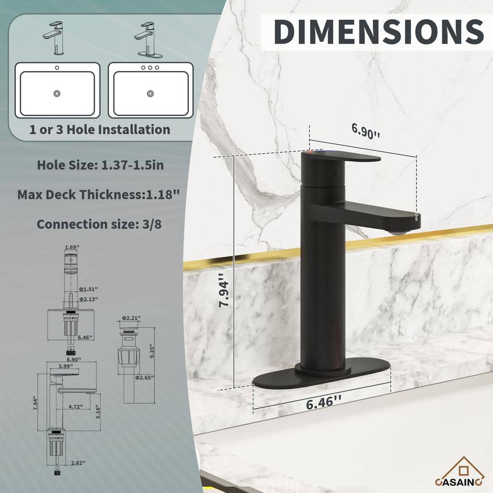 Matte Black Stainless Steel Touchless Bathroom Sink Faucet