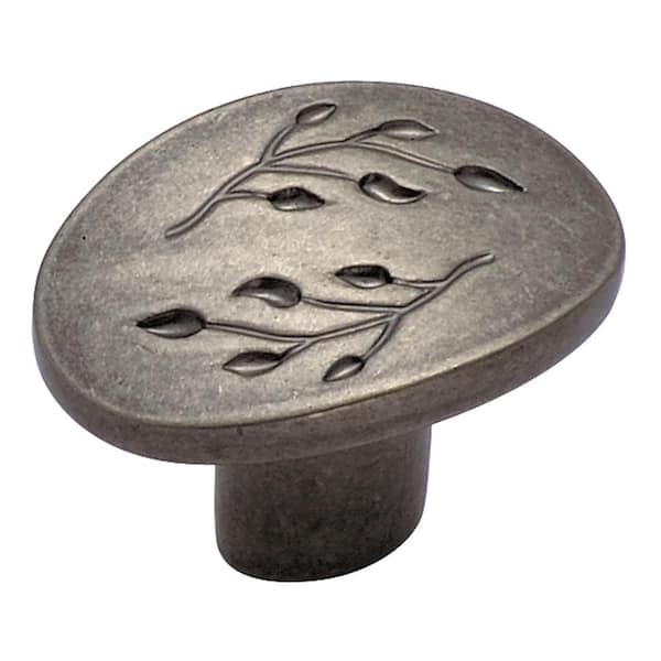Amerock Inspirations 1 in. Weathered Nickel Oval Cabinet Knob