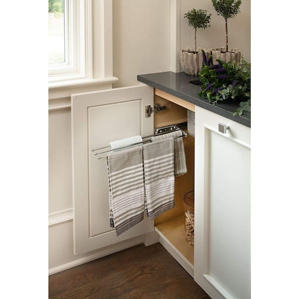 Rev A Shelf White Pull Out Dish Kitchen Towel Holder Under Kitchen Cabinet 3 Prong 563 47 The Home Depot