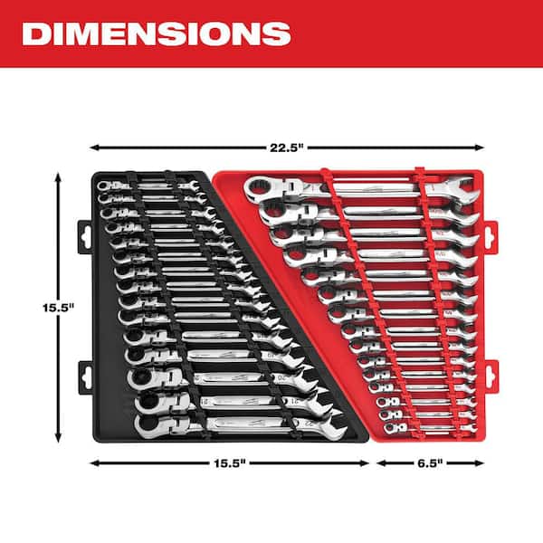 Milwaukee 144-Position Flex-Head Ratcheting Combination Wrench Set