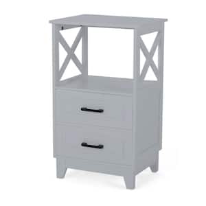 Jessamine 17.75 in. W x 14 in. D x 29.75 in. H Gray Freestanding MDF Linen Cabinet with Storage