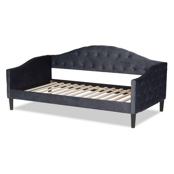 Baxton Studio Benjamin Grey and Dark Brown Twin Daybed