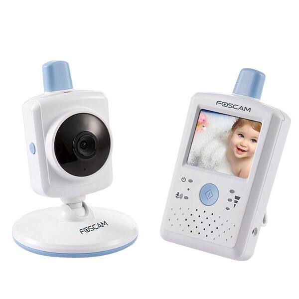 Foscam Wireless Indoor Dome Shaped Digital Video Baby Monitor with Touchscreen LCD - White/Blue