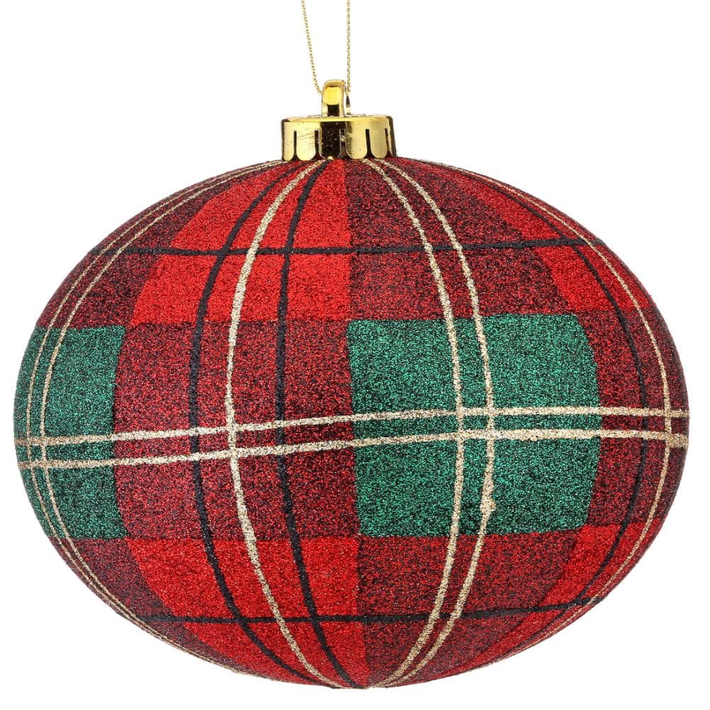 140Mm Shatterproof Glitter Plaid Ball Ornament price history on PriceWatchPro